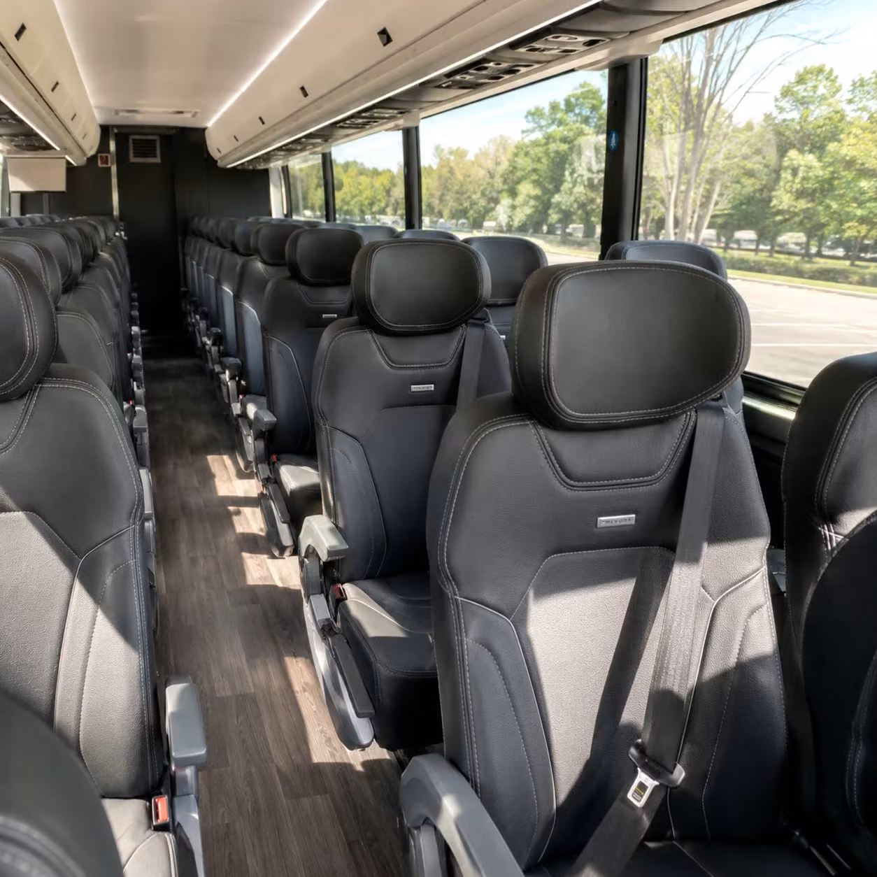 56 passenger charter bus interior